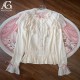 Alice Girl Little Bear Doll Wall V Neck Long Sleeve Blouse(20th Pre-Order/3 Colours/Full Payment Without Shipping)